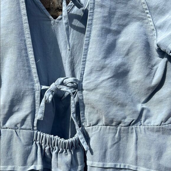 7 Seven for All Mankind Women's Light Blue V-Neck Dress M - Picture 12 of 16